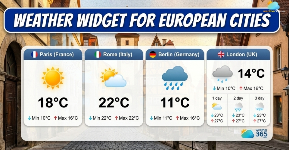 Weather Widget for European Cities: Display Real-Time Forecasts Across Europe
