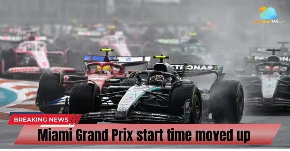 Miami Grand Prix start time moved up due to thunderstorm risk, F1 confirm