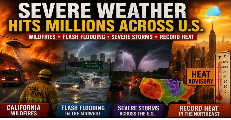 Record Breaking Heat Wave in US Fuels Wildfires and Severe Storms