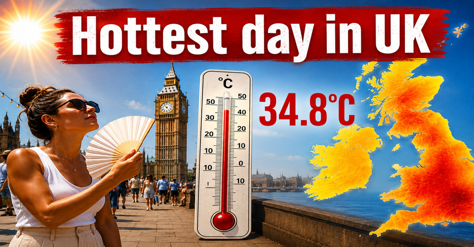 Hottest Day in UK on May record as temperatures pass 34°C