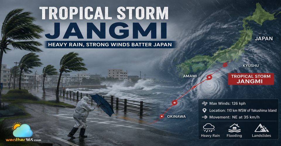 Tropical Storm Jangmi Batters Japan, Cancels Hundreds of Flights