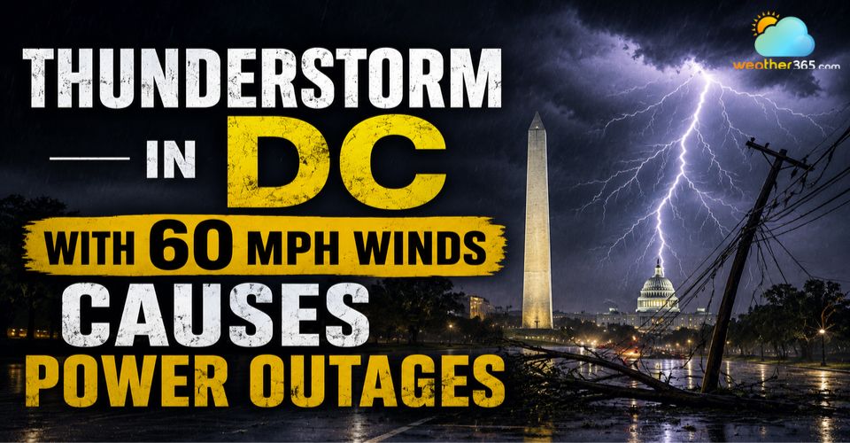 Thunderstorm in DC With 60 MPH Gusts Leaves Thousands Without Power