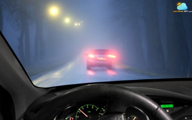 Fog reduces visibility and makes it harder to see road markings