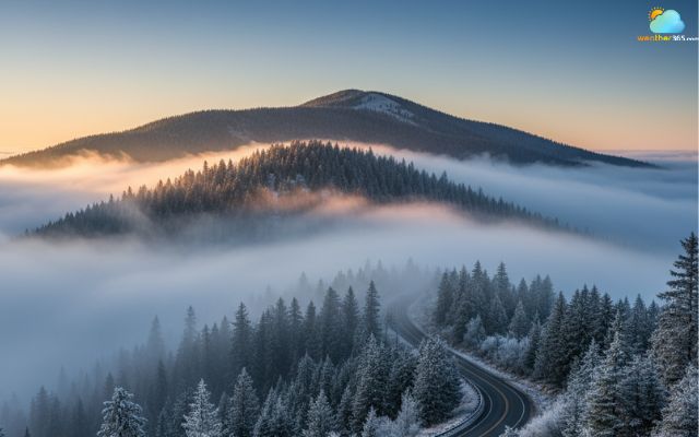 Upslope fog often sticks to the windward side of elevated terrain