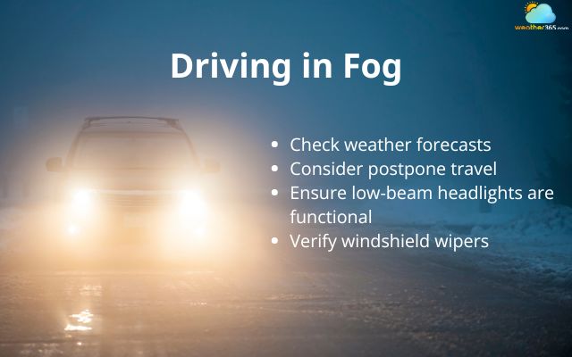 Check your vehicle before driving in dense fog
