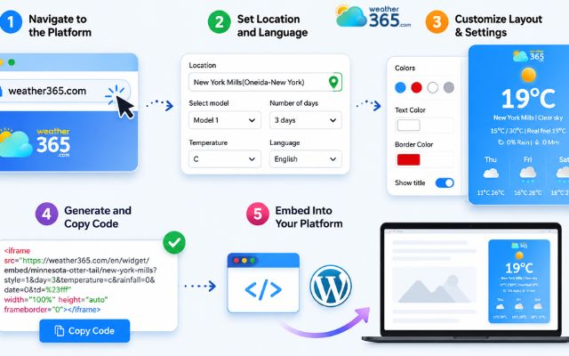 Add a weather widget with a few easy steps