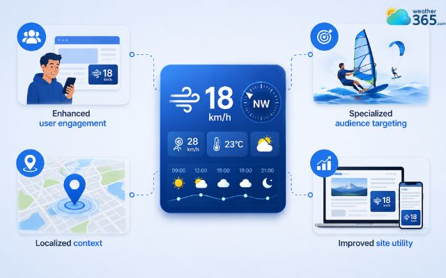 Wind speed widget makes your website more useful
