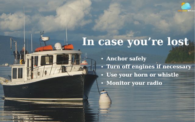 What to do if you get lost while boating in fog?