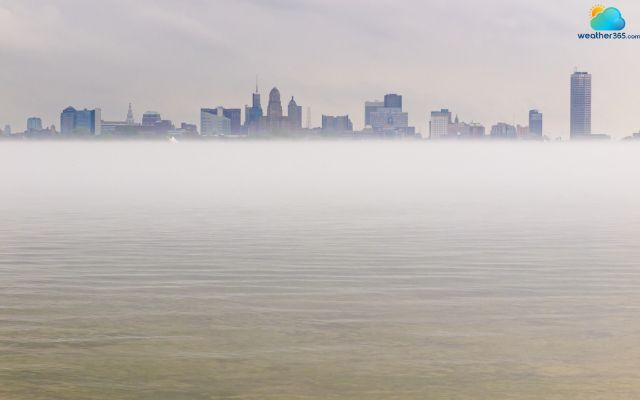 Fog over a river in Buffalo, New York