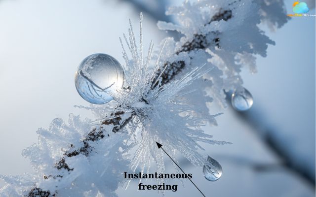 Supercooled droplets freeze instantly