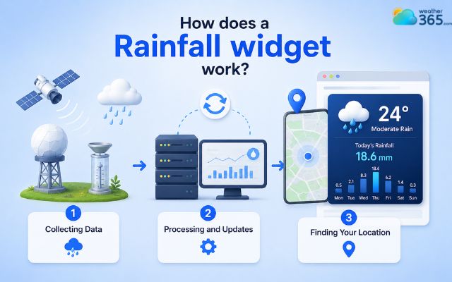 Widget uses Weather API to gather raw weather data