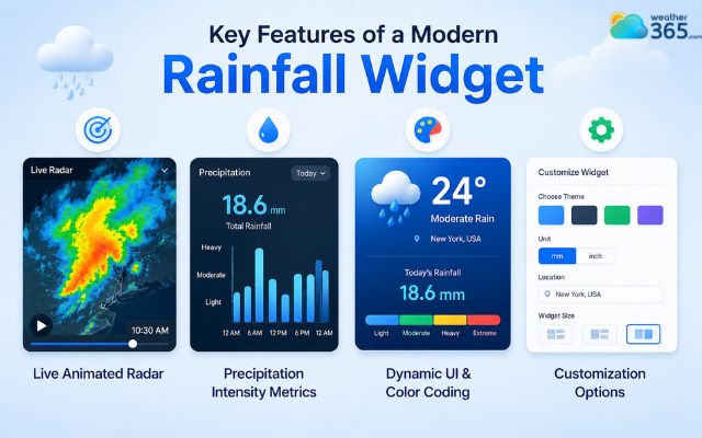 Core features of a rainfall widget