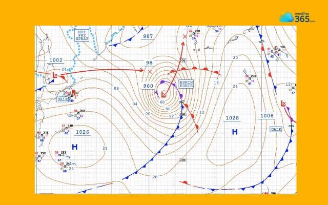 Follow the isobars to check the air pressure