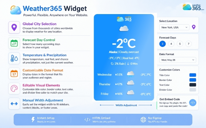 Weather365 widget is designed for people who want a quick weather check
