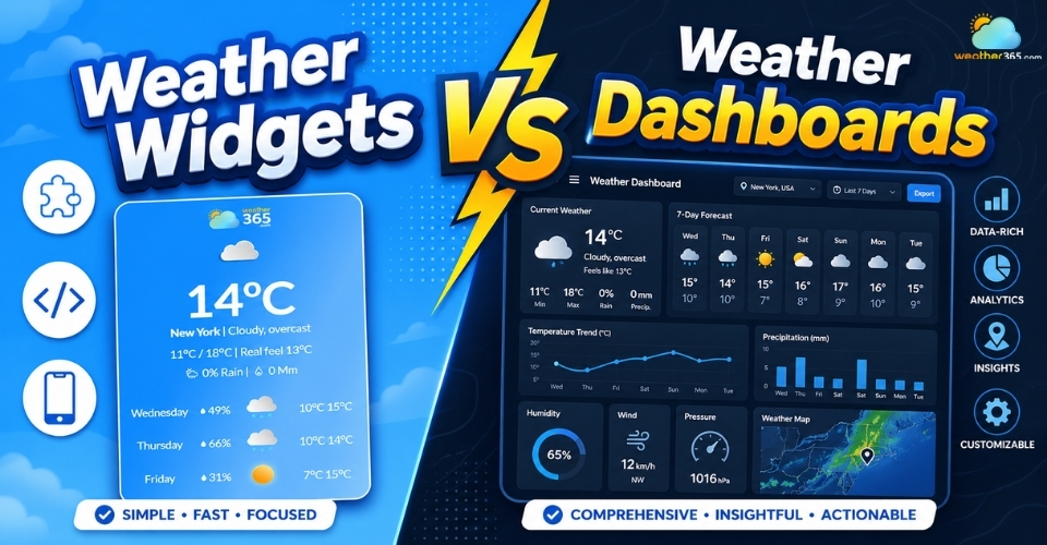 Weather widgets vs weather dashboards