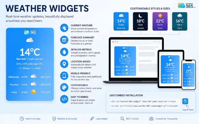 Notable features of a weather widget