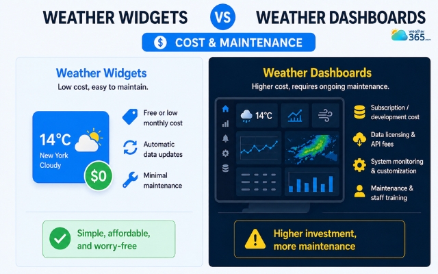 Weather widgets are usually inexpensive to run