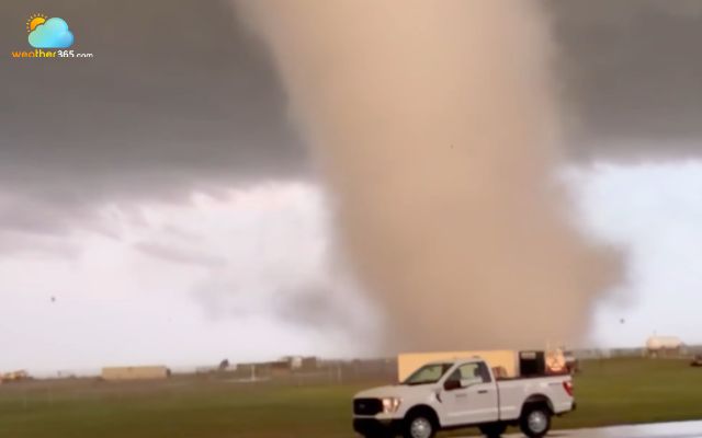 Tornado across Vance Air Force Base in Enid, Oklahoma in April, 2026