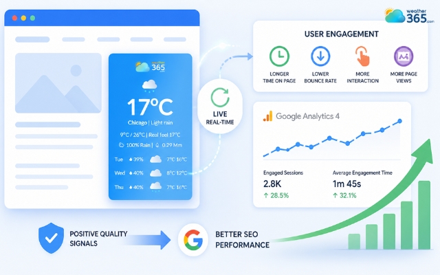 A weather widget can improve overall website performance