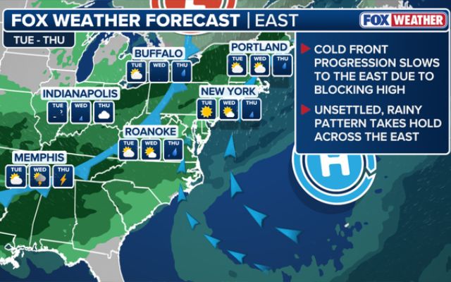 Heavy rain comes to the Northeast by mid-week