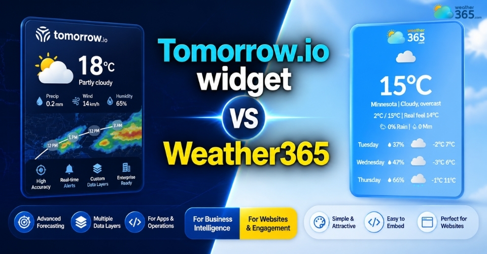 Tomorrow.io widget vs Weather365 widget