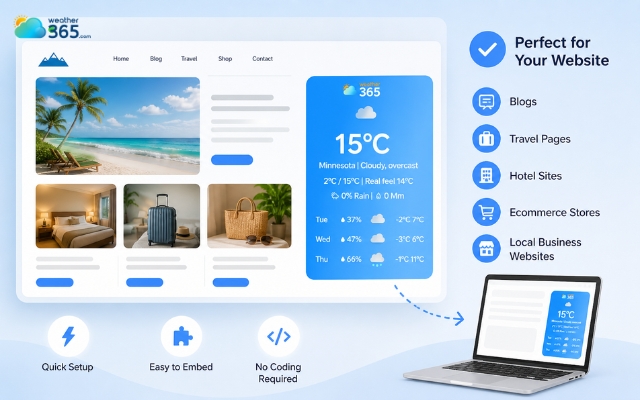 Weather365 widget is ideal for users who want quick deployment