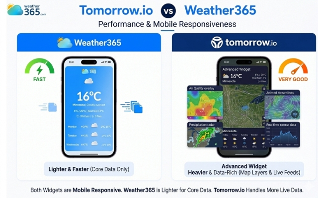 Weather365 widget tends to feel lighter