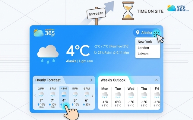 Weather widgets can improve time on site