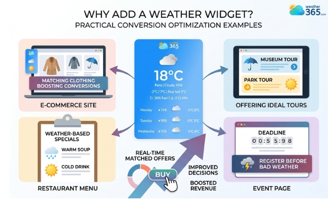 A weather widget can lead to more relevant clicks