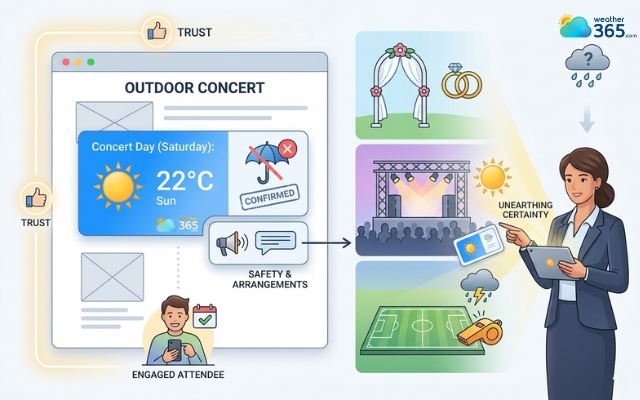 Weather widget reduces uncertainty and helps attendees feel informed