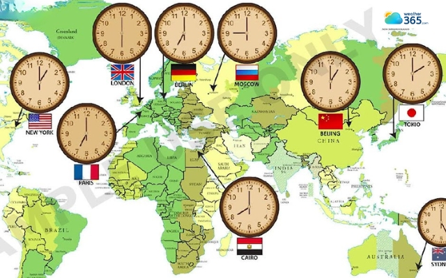 15 degrees of longitude represents one hour of time difference