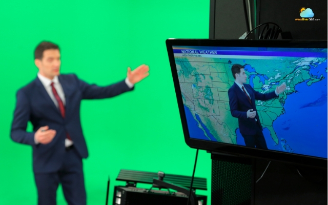 Meteorologists use a mix of satellite data to calculate the weather