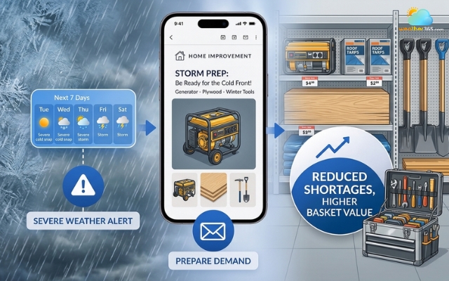 Customers purchase necessary items before the upcoming storm