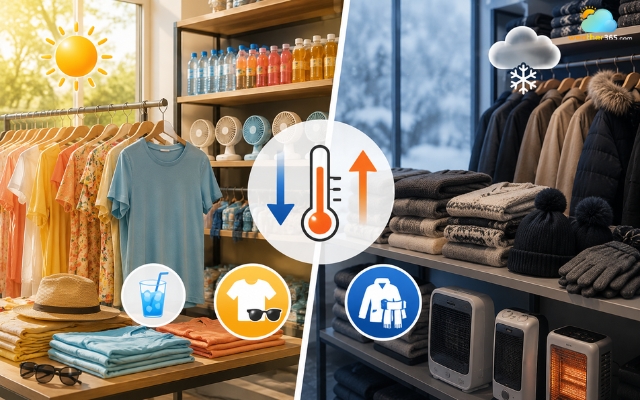 Changes in temperature can lead to shifts in product sales