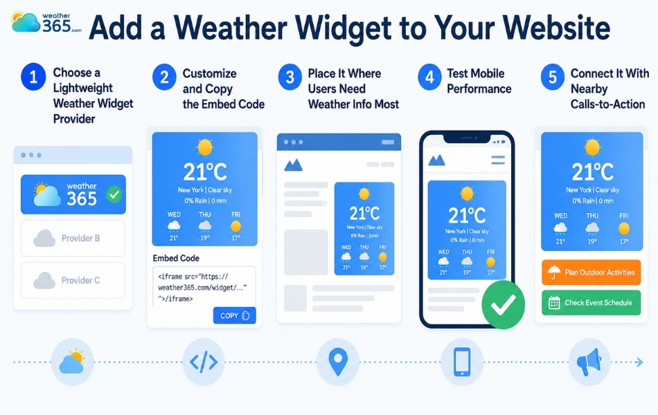 Simple steps to add a weather widget