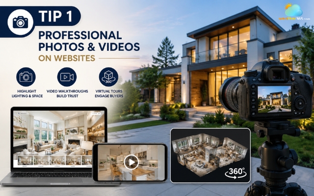 Show professional photos and videos on websites