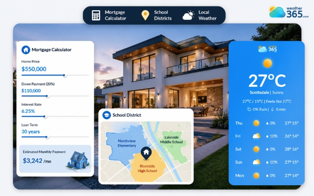 The weather widget is an effective tool in real estate marketing