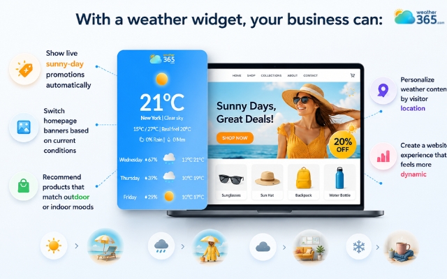 Weather widget acts as an active marketing trigger