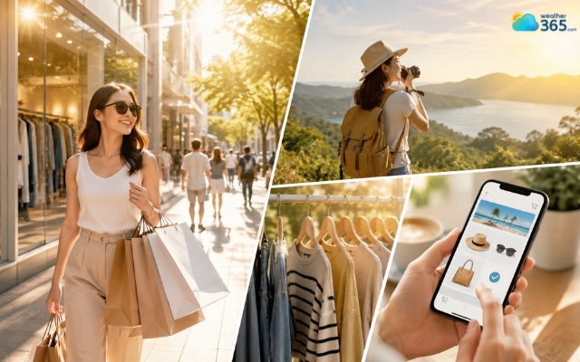 People are more likely to go shopping on pleasant sunny weekends