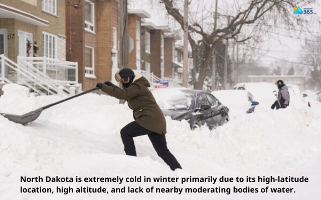North Dakota is located in a high-latitude area