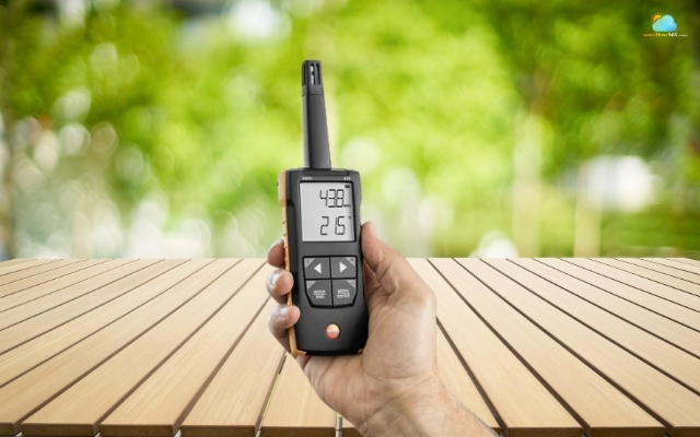 The thermometer should be placed in a well-ventilated area