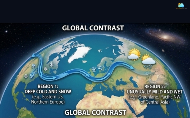 Stratospheric warming causes cold wave conditions in certain regions
