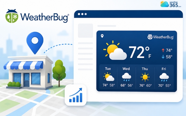 The Weatherbug widget provides a detailed weather forecast
