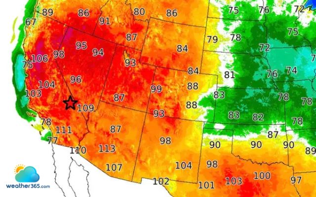 Heat wave across the western states