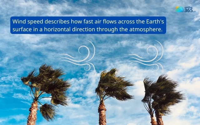 Wind speed indicates how fast the wind is moving