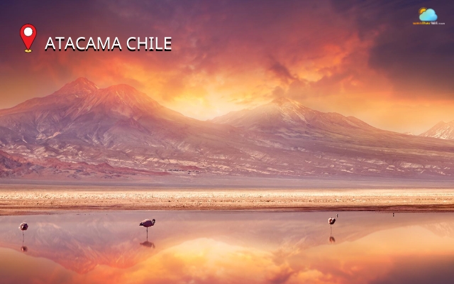 Sunset in the driest non-polar place on Earth