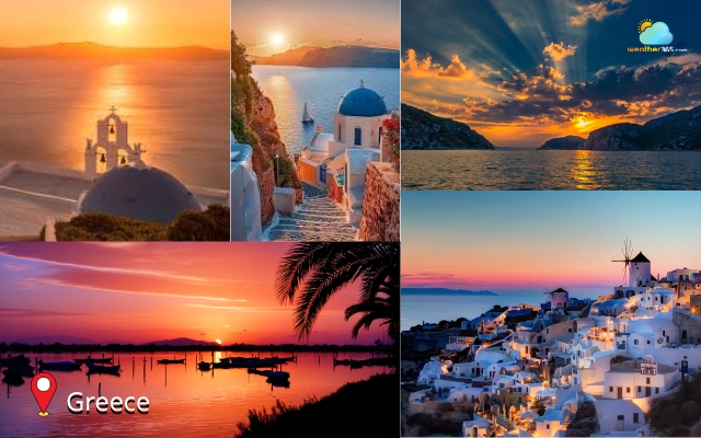 Greece is notably known for its stunning sunset views