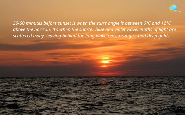  Golden hour of the sunset