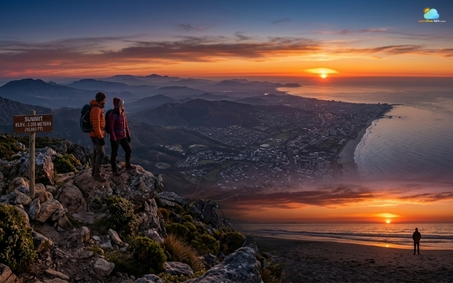 You can see the sunrise earlier from a higher place