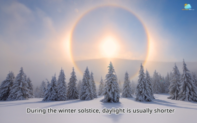 Daylight is shorter during the winter solstice